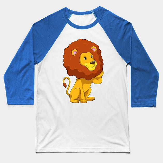 Lion with Curls Baseball T-Shirt by Markus Schnabel